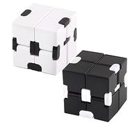 YUTOU Lot de 2 mini jouets Infinite Cube Kill Time - Cube à rabat infini pour soulager le stress et l'anxiété - Accessoire relaxant (noir, blanc)