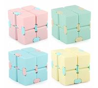 YUTOU Lot de 4 Mini Infinite Cube Kill Time - Jouet Relaxant pour Soulager le Stress et l'Anxiété (4 Couleurs)