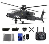 YUTT 1/32 F11-S AH64 Hélicoptère RC avec caméra, RC Dual-Axis Co-drive Flybarless 6G/3D Stunt Apachhe Modèle d'hélicoptère militaire (RTF version GPS)