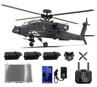 YUTT 1/32 F11-S AH64 Hélicoptère RC avec caméra, RC Dual-Axis Co-drive Flybarless 6G/3D Stunt Apachhe Modèle d'hélicoptère militaire (RTF version GPS)