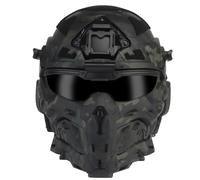 YUTT HL-98 Casque tactique militaire intégral avec écouteurs intégrés, ventilateur anti-buée, support de vision nocturne, paintball, cosplay CS, tir en plein air