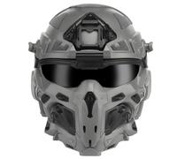 YUTT HL-98 Casque tactique militaire intégral avec écouteurs intégrés, ventilateur anti-buée, support de vision nocturne, paintball, cosplay CS, tir en plein air