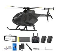 YUTT Modèle d'hélicoptère militaire RC MD500 à l'échelle 1/16 classe 250 2,4 G 9 CH RC MD500 avec lumières LED, modes commutables 6G/3D, avion de cascade 3D, atterrissage et décollage à une touche