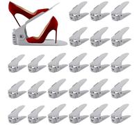 YUTUY 24PCS Support à Chaussures Réglables,Organisateur Chaussures Antidérapant,Rangement Chaussure Réglable à 4 Niveaux,Support Chaussure pour Stockage et Affichage Les Talons Hauts,Sport,Tongs
