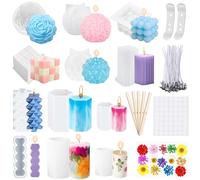 YUTUY Moule 3D Cube en Silicone pour Bougie à Bulles - Forme de Cubes en Résine pour Fabrication de Bougies