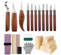 YUTUY Outil de Ciseaux à Bois Kit,29Pièces DIY Outils de Sculpture,Couteau Sculpture Bois,Kit Sculpture Bois,Avec gants anti-coupures,Couteau de Sculpture pour Sculpteur,Charpentier,Amateur