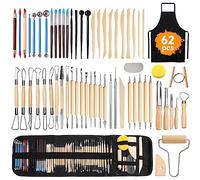 YUTUY Outils de Sculpture, 62 PCS Outil de Poterie,Outil Modelage Outil de Poterie Sculpture,Clay Sculpting ToolsEn Bois avec Sac De Rangement pour Outils en Argile De Poterie