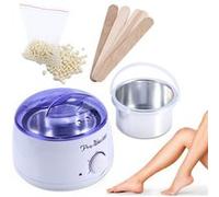 YUU Réchauffeur De Cire Machine À Épiler Chauffe-Cire Pot 100G Haricot De Cire Avec 5Pcs Spatules Crème G