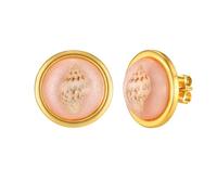 YUUAMYXTF Boucles d’oreilles pour femmes Incrustation en résine rose en coquillages style sirène d’été Beach pour ses cadeaux