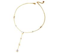 YUUAMYXTF Ensemble simple de collier en forme de Y en forme de goutte d’eau en zircon, ensemble de gouttes de larme pour femmes hommes
