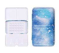 YuuHeeER Palette de peinture d'artiste - Palette d'aquarelle - Boîte en étain - 24 demi-godets vides - Plateau de peinture de voyage pour plastique