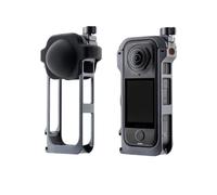 YUULNMOP Cage de caméra d'action X4 Air, protection complète avec lentille en silicone pour Insta360 X4 Air, boîtier en métal avec filetage de 6,35 mm et support de griffe