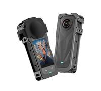 YUULNMOP Cage magnétique à dégagement rapide compatible avec les accessoires Insta360 X5, cadre de protection en aluminium avec filetage de 6,35 mm et support vertical/horizontal pour griffe, capuchon