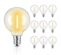 Yuusei Ampoules LED G40 Extérieures, DC 24 V Paquet de 10 Ampoules de Remplacement 0.3W E12, Étanche IP45, Blanc Chaud 2700K pour Guirlande Lumineuse Exterieure, Résistantes Aux Chocs Pour Jardin