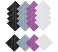 YUUSIKCO Lot de 20 Chiffon Microfibre,Chiffons de Nettoyage,Nettoyant Lunettes Lingettes Microfibre, Lunettes, Ecrans, Tablettes, Glasse, 6 x 7 Pouces (15 x 18 cm), Noir, Blanc, Bleu, Violet