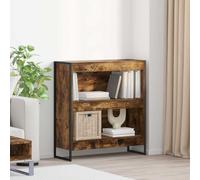 YuuSsea Bibliothèque en bois à 3 compartiments, robuste, pour salon, chambre à coucher, bureau, couleur fumée, 80 x 30 x 155 cm