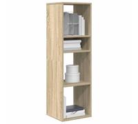 YuuSsea Bibliothèque en chêne Sonoma 34 x 31 x 112 cm - En bois robuste - Avec 3 compartiments - Polyvalente - Pour salon, chambre à coucher et bureau - Facile d'entretien