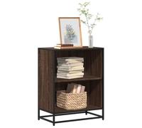 YuuSsea Bibliothèque marron aspect chêne, 60 x 35 x 76 cm, matériau dérivé du bois, structure en métal, 2 compartiments, design industriel, pour salon, chambre à coucher et bureau