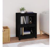 YuuSsea Bibliothèque noire 50 x 35 x 68 cm en pin massif avec 2 étagères, étagère sur pied pour chambre à coucher, salon, bureau, solution de rangement polyvalente