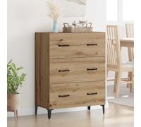 YuuSsea Buffet artisanal en chêne 69,5 x 34 x 90 cm avec tiroir - Buffet robuste pour salle à manger, salon, couloir, style ferme