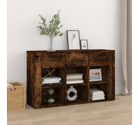 YuuSsea Buffet en chêne fumé 100 x 30 x 59,5 cm, en bois dérivé du bois, armoire de buffet robuste avec espace de rangement, buffet de ferme polyvalent pour salon, couloir