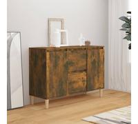 YuuSsea Buffet en chêne fumé 103,5 x 35 x 70 cm, en bois dérivé du bois, avec 2 tiroirs et 2 portes, console polyvalente pour salon, salle à manger et couloir, design facile d'entretien