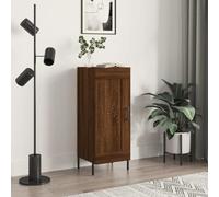 YuuSsea Buffet marron aspect chêne, 34,5 x 34 x 90 cm, en matériau dérivé du bois, armoire de buffet avec espace de rangement, design ferme, pieds en métal, pour couloir et salon