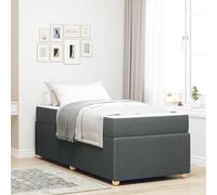 YuuSsea Cadre de lit avec matelas, gris foncé, 80 x 200 cm, en tissu, matériau dérivé du bois, canapé-lit pour chambre à coucher, cadre simple stable