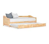 YuuSsea Canapé-lit extensible en bois de pin 90 x 200 cm, lit de jour, multifonction, avec lit gigogne sur roulettes, meuble en bois massif robuste, pour chambre à coucher, chambre d'amis, peu