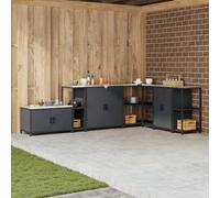 YuuSsea Étagère de rangement de cuisine, avec rangement, en acier anthracite, 30 x 50 x 92 cm, design modulaire, pour l'intérieur et l'extérieur, résistante à la chaleur, solution de rangement durable