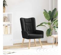 YuuSsea Fauteuil relax moderne, noir, 63 x 67 x 94 cm, tissu et contreplaqué, confortable, polyvalent, avec pieds en bois, idéal pour le salon, la chambre ou le bureau, durable, élégant, réglable