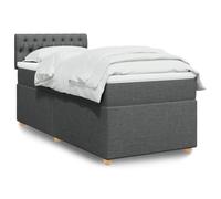YuuSsea Lit à sommier tapissier, 190 x 90 cm, en tissu gris foncé, lit simple, avec matelas à ressorts ensachés, surmatelas, pieds renforcés, meubles de chambre à coucher