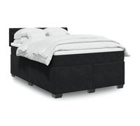 YuuSsea Lit à sommier tapissier avec matelas, noir, 160 x 200 cm, housse en velours, ressorts ensachés, surmatelas, meubles de chambre à coucher, confort pour des nuits reposantes