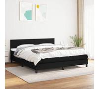 YuuSsea Lit à sommier tapissier avec matelas, noir, 180 x 200 cm, housse en tissu, tête de lit réglable, ressorts ensachés, meubles de chambre pour des nuits reposantes