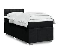 YuuSsea Lit à sommier tapissier avec matelas, noir, 80 x 200 cm, housse en tissu, ressorts ensachés, éclairage LED, surmatelas, meubles de chambre à coucher, cadre de lit moderne pour des nuits