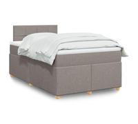 YuuSsea Lit à sommier tapissier avec matelas, taupe, 120 x 200 cm, housse en tissu, ressorts ensachés, surmatelas confortable, meubles de chambre à coucher