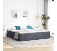 YuuSsea Lit de rangement, avec matelas, gris foncé, 200 x 200 cm, housse en velours, système de levage hydraulique, meubles de chambre à coucher