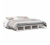 YuuSsea Lit en bois massif blanc, 180 x 200 cm, cadre de lit en pin avec lattes de contreplaqué, meuble de chambre robuste, lit plate-forme moderne pour adultes