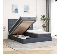 YuuSsea Lit ottoman 180 x 200 cm en velours gris foncé avec matelas, surmatelas, éclairage LED, grand espace de rangement, mécanisme de levage hydraulique pour chambre à coucher, design moderne