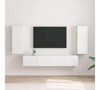 YuuSsea Lot de 2 armoires murales en bois - Blanc - 30 x 31 x 80 cm - Montage mural - Peu encombrant - Design moderne - Meuble de salon