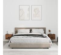 YuuSsea Lot de 2 tables de chevet murales flottantes - Aspect chêne marron - 41,5 x 36 x 28 cm - Table de chevet moderne avec tiroir - Table d'appoint pour chambre à coucher - Durable