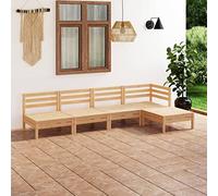 YuuSsea Lot de 5 meubles de jardin en pin massif, meubles d'extérieur pour terrasse, balcon, jardin, design robuste en palette, résistant aux intempéries, couleur bois naturel