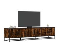 YuuSsea Meuble TV en chêne fumé 180 x 35 x 41 cm - Matériau du bois - Structure en métal - Étagère TV durable avec 3 portes - Centre multimédia pour salon