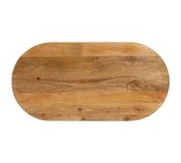 YuuSsea Plateau de table ovale 120 x 60 x 2,5 cm en bois de manguier massif aspect chêne, bloc en bois polyvalent pour tables à manger, bureaux et comptoirs de cuisine