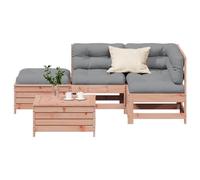 YuuSsea Salon de jardin 5 pièces en bois massif Douglas non traité avec coussins, ensemble de meubles d'extérieur pour terrasse, balcon, meubles de jardin pour des heures de détente