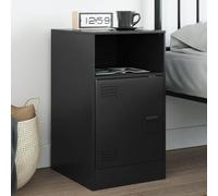 YuuSsea Table de chevet noire, 34,5 x 39 x 62 cm, en acier laminé à froid, meuble de chambre moderne, table d'appoint élégante avec porte, grande capacité de charge, commode de chevet pratique