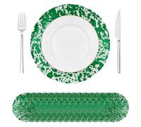 Yuuzue Lot de 30 napperons ronds en maille métallique à paillettes - 33 cm - Pour table à manger, mariage, anniversaire, fête et décoration de vacances - Vert