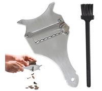 YUVKIN 1 pièceTrancheur Réglable Gourmet Professionnel pour Truffes, Lames en Acier Inoxydable, Rasoir à Chocolat, Lames Ondulées et Droites Réglables, Manche en Bois, Fromage, Légumes et Champignons