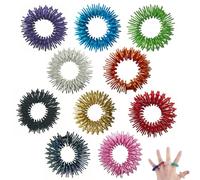 YUVKIN 10 ensembles d'anneaux d'acupression pour massage des doigts et des orteils, réduction du stress, favorise la circulation sanguine, sensoriels à picots, bague, fidget toys anti stress