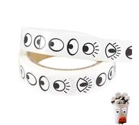 YUVKIN 1000 pièces par rouleau autocollants pour les yeux Pack avantage pour bricolage de figurines pour enfants (Noir Blanc)